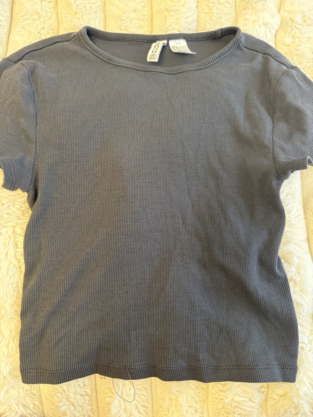 H&M Slate Blue Ribbed Crop Top